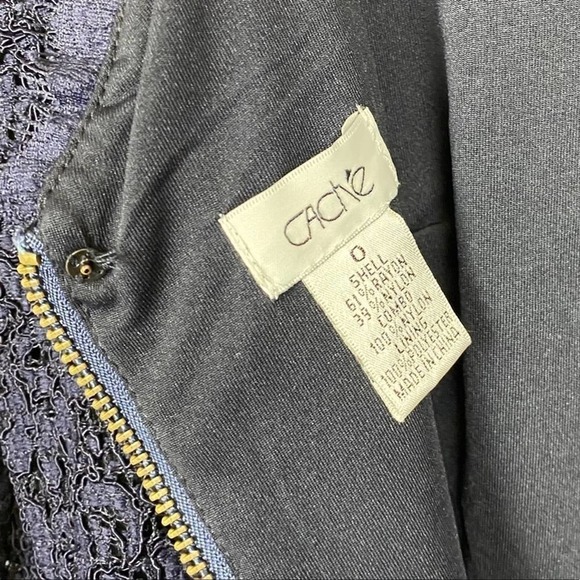 Cache Navy Blue Fitted Lace Mini Dress 0 - Picture 10 of 10